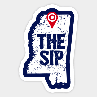 The Sip, Mississippi, State of Mississippi, Map Art, Map, Location, Oxford, Oxford ms, Oxford Mississippi Sticker